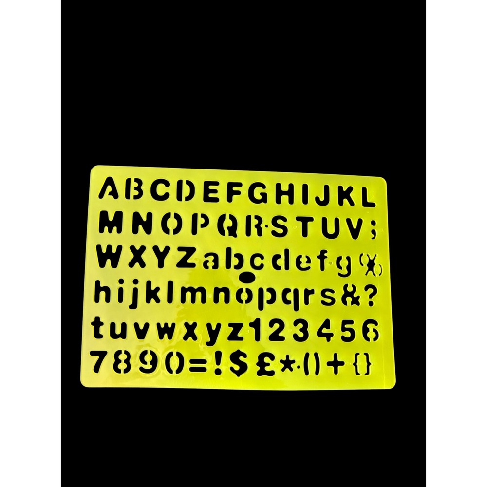Alphabet Letter Stencil Upper Lower Case Numbers Symbols Reusable Plastic